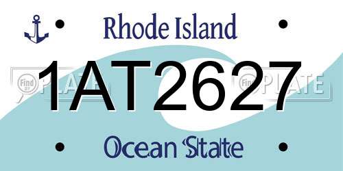 1AT2627 Rhode Island License Plate