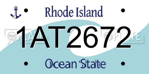 1AT2672 Rhode Island License Plate