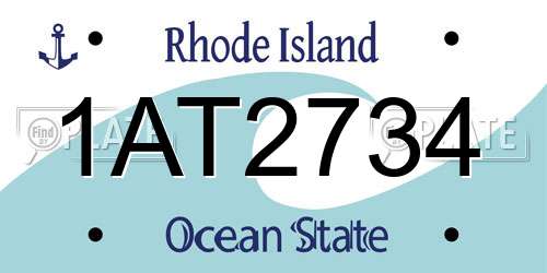 1AT2734 Rhode Island License Plate