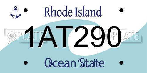 1AT290 Rhode Island License Plate