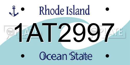 1AT2997 Rhode Island License Plate