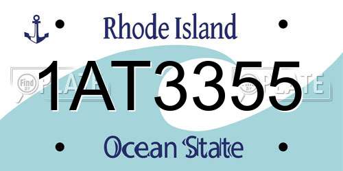 1AT3355 Rhode Island License Plate