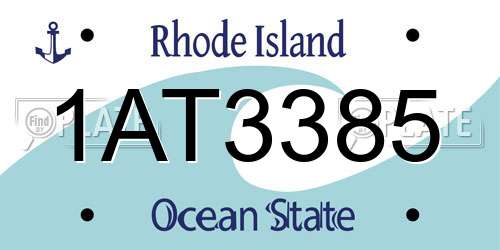 1AT3385 Rhode Island License Plate