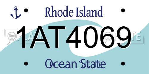 1AT4069 Rhode Island License Plate