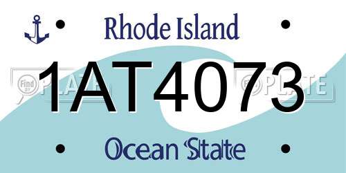 1AT4073 Rhode Island License Plate