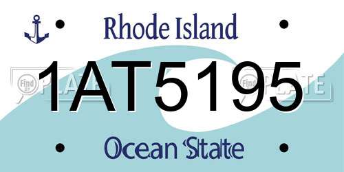 1AT5195 Rhode Island License Plate