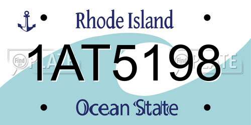1AT5198 Rhode Island License Plate