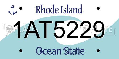1AT5229 Rhode Island License Plate