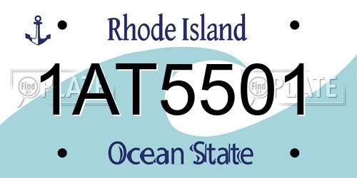1AT5501 Rhode Island License Plate