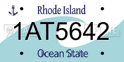 1AT5642 Rhode Island License Plate