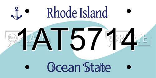 1AT5714 Rhode Island License Plate