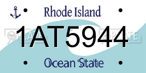 1AT5944 Rhode Island License Plate