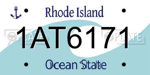 1AT6171 Rhode Island License Plate