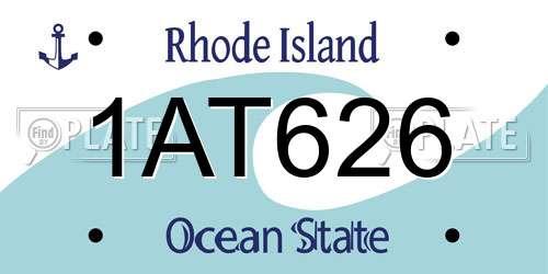 1AT626 Rhode Island License Plate