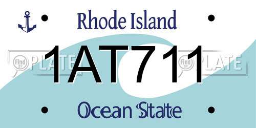 1AT711 Rhode Island License Plate