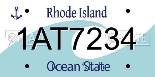 1AT7234 Rhode Island License Plate