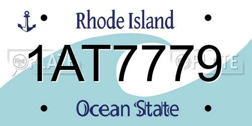 1AT7779 Rhode Island License Plate