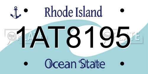 1AT8195 Rhode Island License Plate