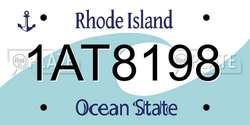 1AT8198 Rhode Island License Plate