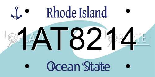1AT8214 Rhode Island License Plate