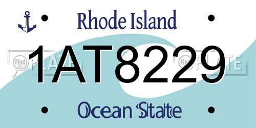 1AT8229 Rhode Island License Plate
