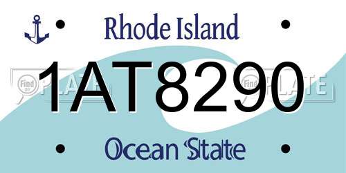 1AT8290 Rhode Island License Plate