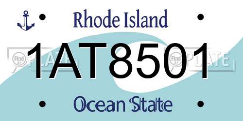 1AT8501 Rhode Island License Plate