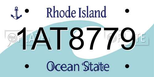 1AT8779 Rhode Island License Plate