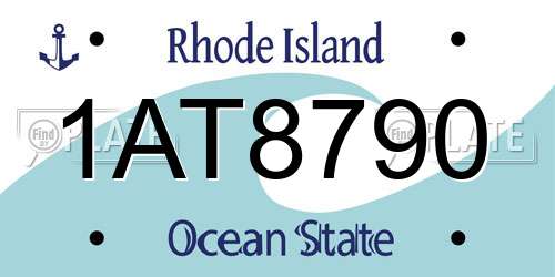1AT8790 Rhode Island License Plate