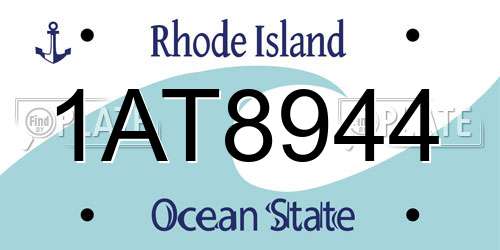 1AT8944 Rhode Island License Plate