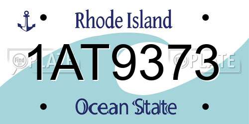 1AT9373 Rhode Island License Plate