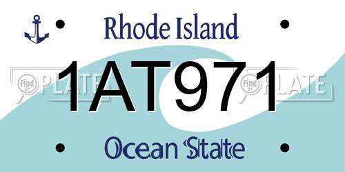 1AT971 Rhode Island License Plate