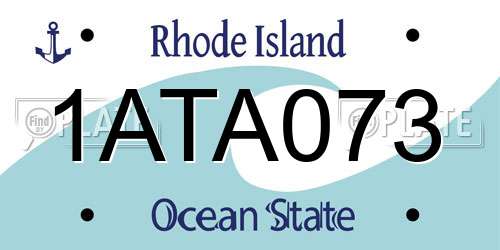 1ATA073 Rhode Island License Plate