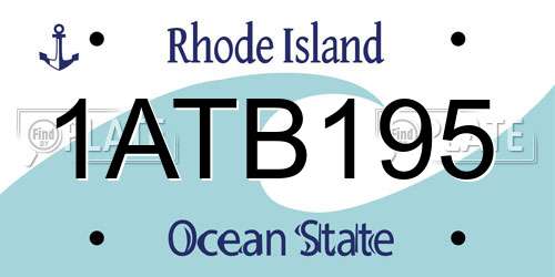 1ATB195 Rhode Island License Plate