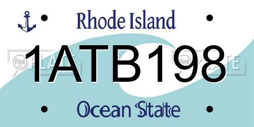 1ATB198 Rhode Island License Plate