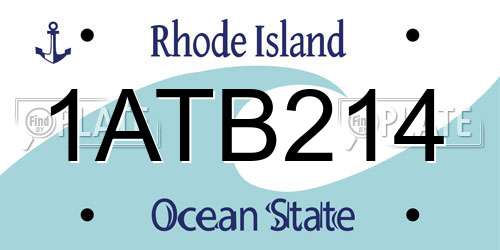 1ATB214 Rhode Island License Plate