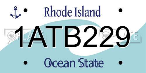 1ATB229 Rhode Island License Plate