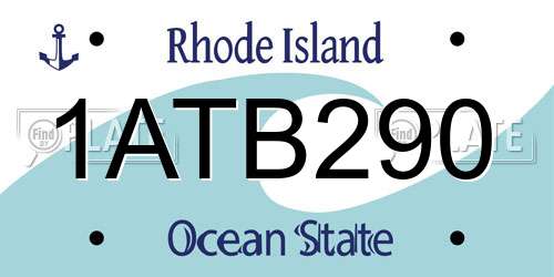 1ATB290 Rhode Island License Plate