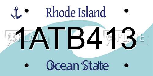 1ATB413 Rhode Island License Plate
