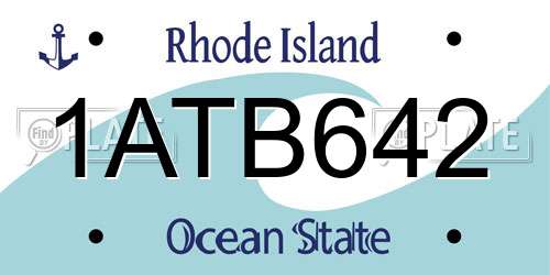 1ATB642 Rhode Island License Plate