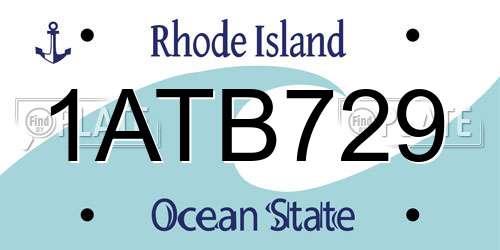 1ATB729 Rhode Island License Plate
