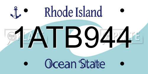 1ATB944 Rhode Island License Plate