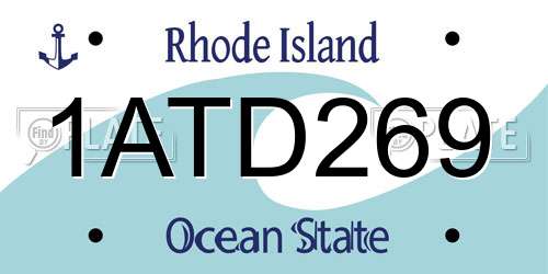 1ATD269 Rhode Island License Plate