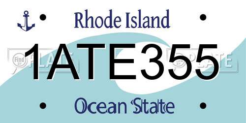 1ATE355 Rhode Island License Plate