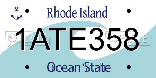 1ATE358 Rhode Island License Plate