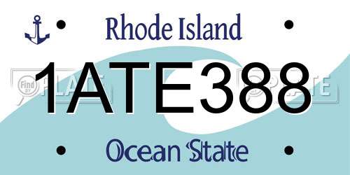 1ATE388 Rhode Island License Plate