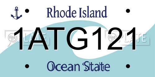 1ATG121 Rhode Island License Plate