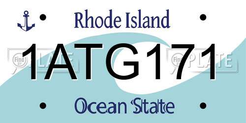 1ATG171 Rhode Island License Plate