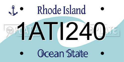 1ATI240 Rhode Island License Plate