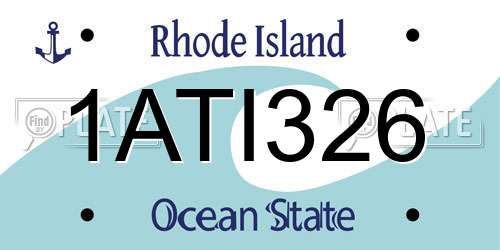 1ATI326 Rhode Island License Plate